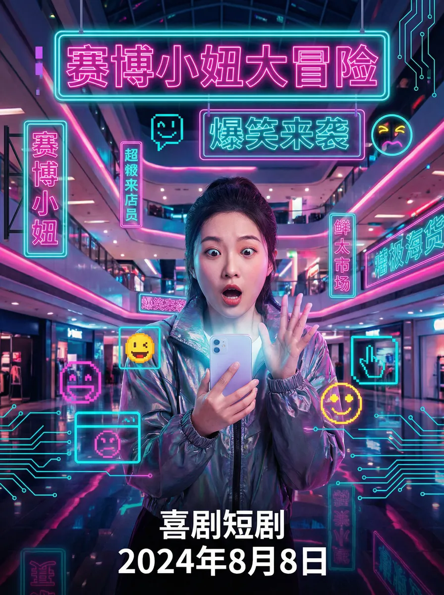 黑料六点半 搞笑喜剧短剧 - 赛博小妞大冒险海报